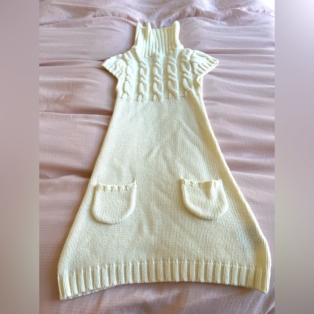 Turtleneck Sweater Dress Crème Size S
